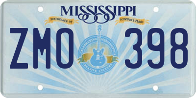 MS license plate ZMO398