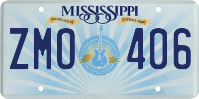 MS license plate ZMO406