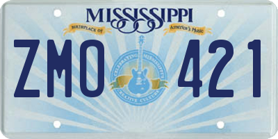 MS license plate ZMO421