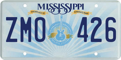 MS license plate ZMO426