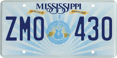 MS license plate ZMO430
