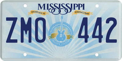 MS license plate ZMO442