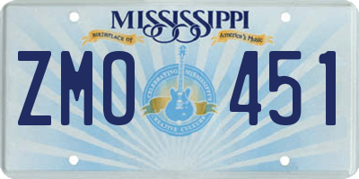 MS license plate ZMO451