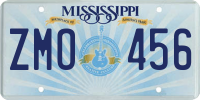MS license plate ZMO456