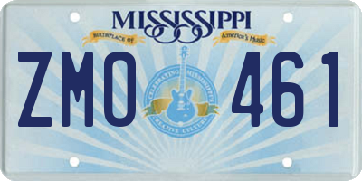 MS license plate ZMO461