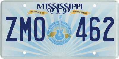 MS license plate ZMO462
