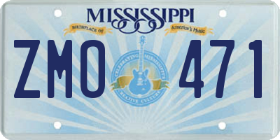 MS license plate ZMO471