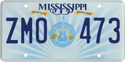 MS license plate ZMO473