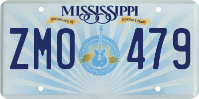 MS license plate ZMO479