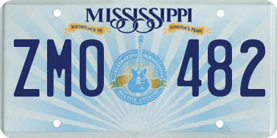 MS license plate ZMO482