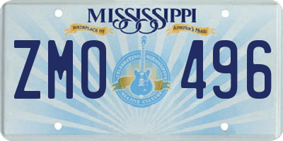 MS license plate ZMO496