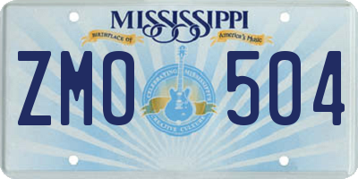 MS license plate ZMO504