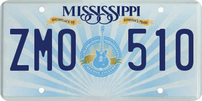 MS license plate ZMO510