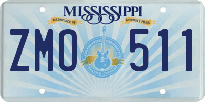 MS license plate ZMO511