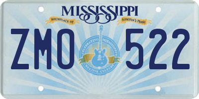 MS license plate ZMO522