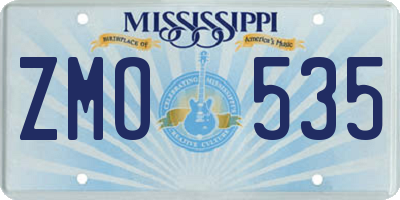 MS license plate ZMO535