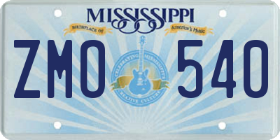 MS license plate ZMO540
