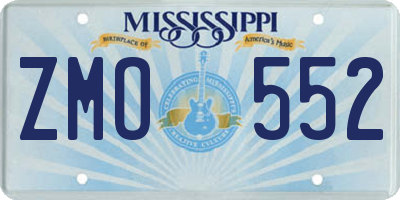 MS license plate ZMO552