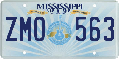 MS license plate ZMO563