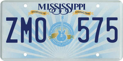 MS license plate ZMO575