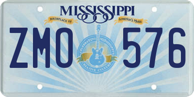 MS license plate ZMO576