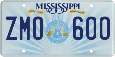 MS license plate ZMO600