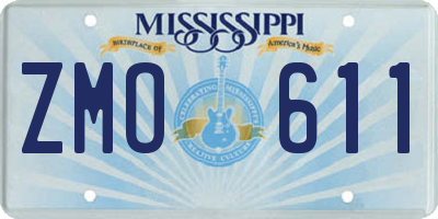 MS license plate ZMO611