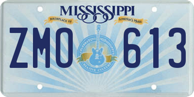 MS license plate ZMO613