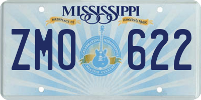 MS license plate ZMO622