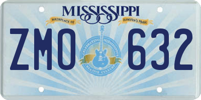 MS license plate ZMO632