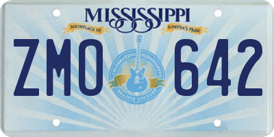 MS license plate ZMO642
