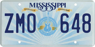 MS license plate ZMO648