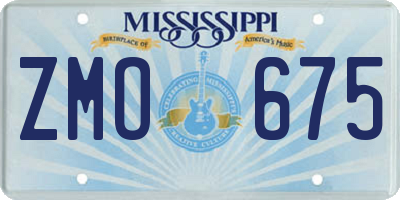 MS license plate ZMO675