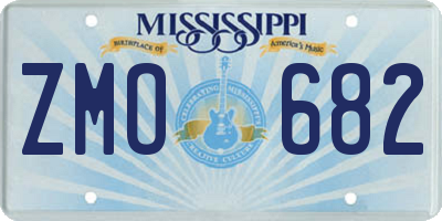MS license plate ZMO682