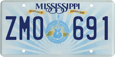 MS license plate ZMO691
