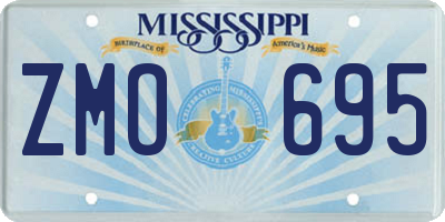 MS license plate ZMO695