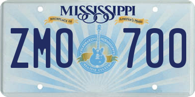 MS license plate ZMO700