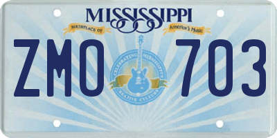 MS license plate ZMO703