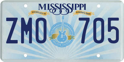 MS license plate ZMO705