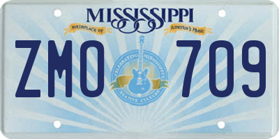 MS license plate ZMO709