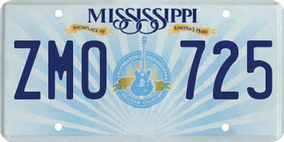 MS license plate ZMO725