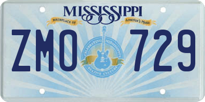 MS license plate ZMO729
