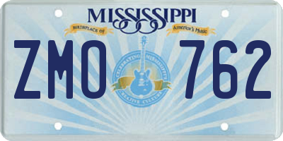 MS license plate ZMO762