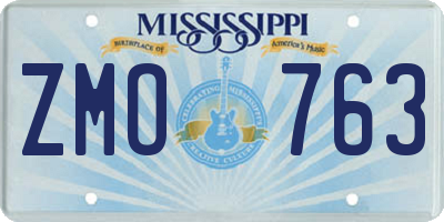 MS license plate ZMO763