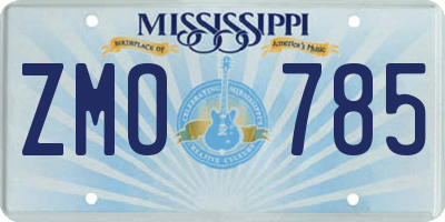 MS license plate ZMO785