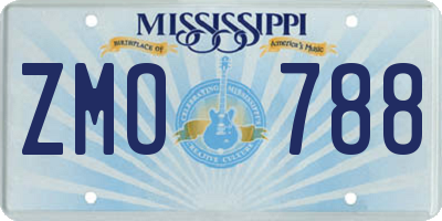 MS license plate ZMO788