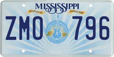 MS license plate ZMO796