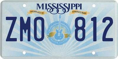 MS license plate ZMO812
