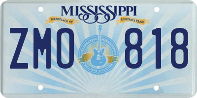 MS license plate ZMO818
