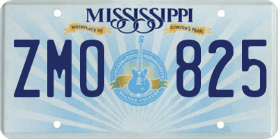 MS license plate ZMO825